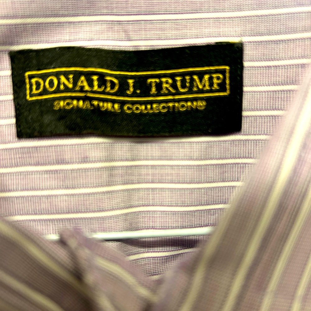 Donald Trump Signature Collection Purple Striped French Cuff Men's Shirt